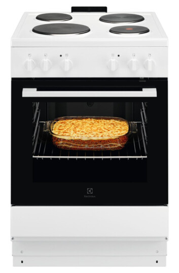 Electrolux LKS6000NOW Støpejern Komfyr med 4 Plater, 60L, Hvit Electrolux LKS6000NOW Støpejern Komfyr med 4 Plater, 60L, Hvit