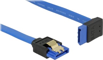 Delock Sata Kabel Serial Ata 150/300/600 SataR Oppvinklet Til SataR Rett 20 Cm Haspe Blå