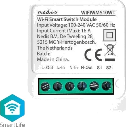 Nedis SmartLife Trådløs Bryter 3680W Wi-Fi Hvit Nedis SmartLife Trådløs Bryter 3680W Wi-Fi Hvit