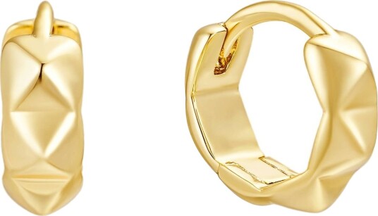 Geometric Huggie Hoops Gold
