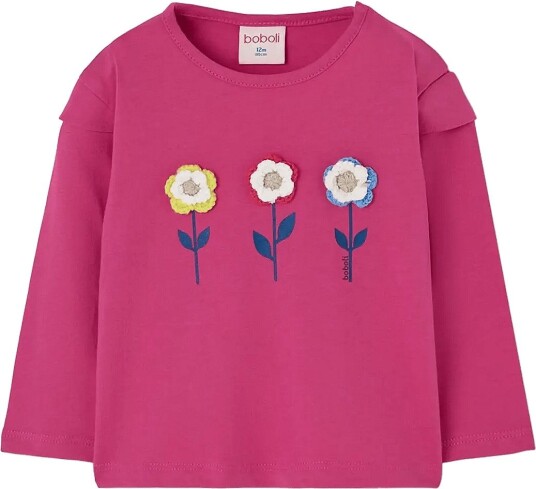 Boboli Knit T Shirt For Girl Bci FUCHSIA 98