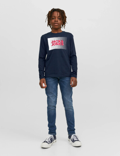 Jack & Jones Jjecorp Logo Tee Play Ls O Neck Noos Jnr Navy 128