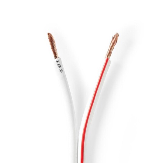 Nedis Speaker Cable | 2 x 2.50 mm² | CCA | 100.0 m | Rund | PVC | Hvit | Pakk Inn