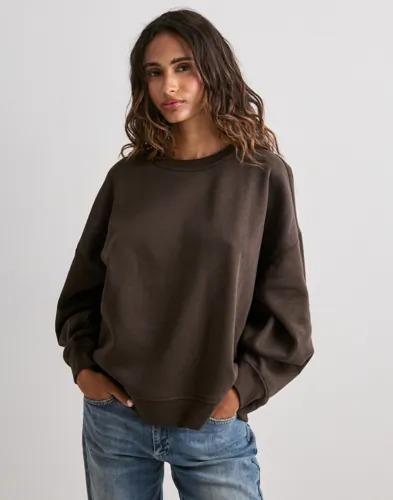 Pieces Brun Pcchilli Ls Loose Fit Sweat Top No