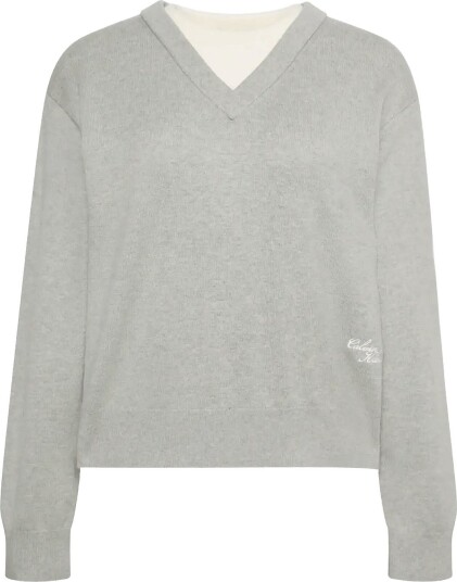 Calvin Klein Jeans Bilayer Ls Top Grey S