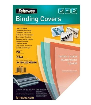 Fellowes - 100 pcs. - 240 g/m² - PVC binding cover - PVC binding cover