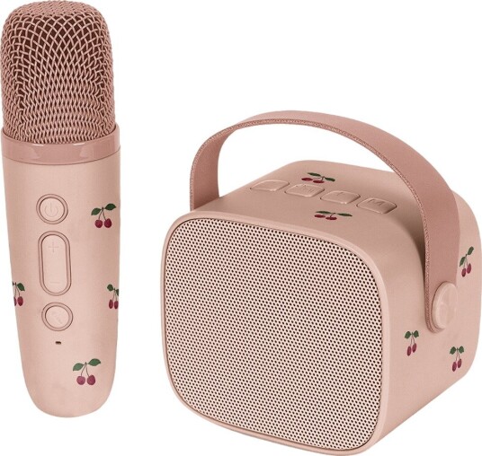 Konges Sløjd Høyttaler M. Mikrofon - 16 cm - Karaoke - Cherry