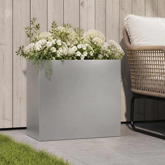 vidaXL Hageblomsterpotte Sølv 50 x 20 x 40 cm Rustfritt stål