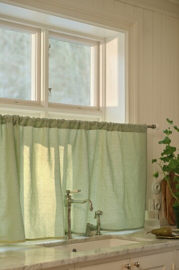Jotex Kafégardin Linmiks Lys grønn LINA 205466305473