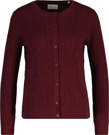 Gant Mini Cable Knit Cardigan   Burgundy   XS