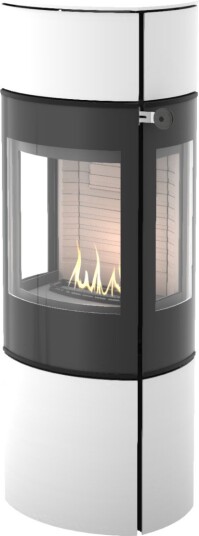 Caro 130 hvit frittstående biopeis med sideglass og glassdør Caro 130 hvit frittstående biopeis med sideglass og glassdør