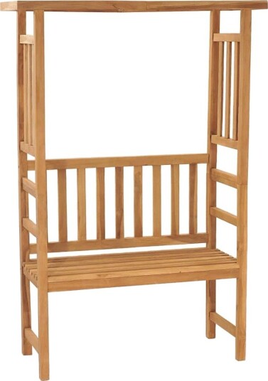 vidaXL Hagebenk med pergola 115 cm heltre teak