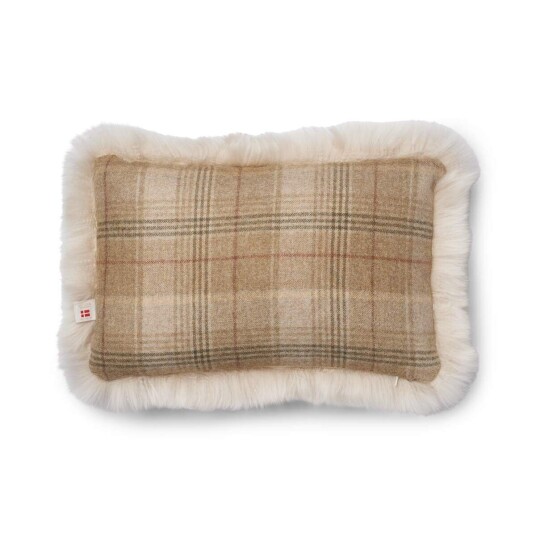 Natures Collection Checked Collection Ullpute Langhåret 34x52 cm Sand Beige / Beige