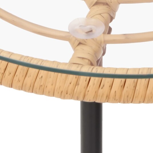 vidaXL Spisebord Ø50 cm herdet glass og stål