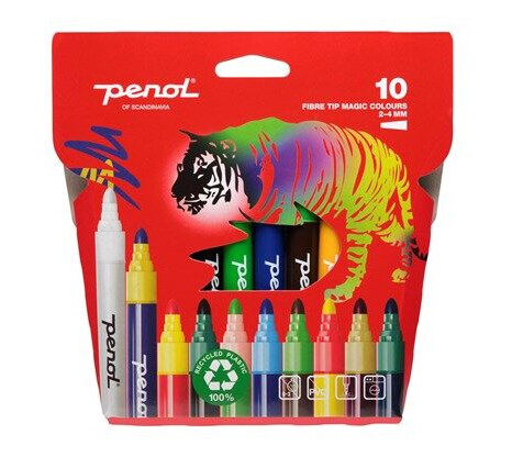 Penol Fibre Tip Magic pens x10