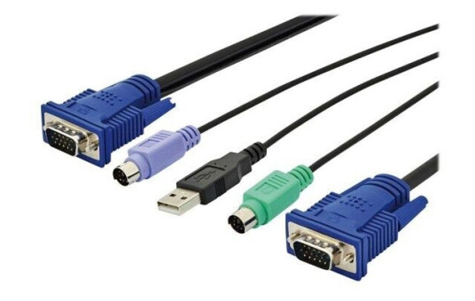 Digitus Octopus KVM Kabel 3m - VGA til USB/PS/2 - Svart
