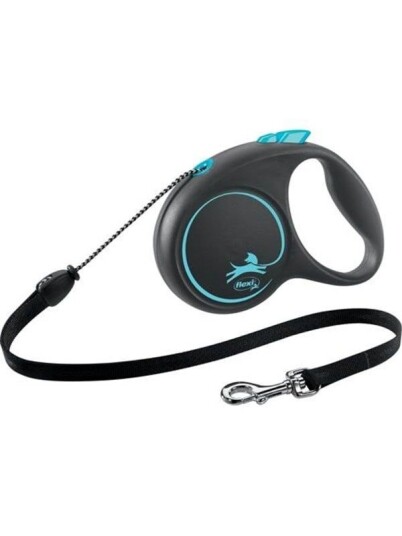 Flexi Hundebånd Black Design M 5m Lyseblå Maks 20kg