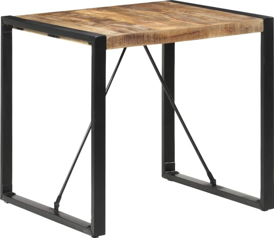 vidaXL Spisebord 80x80x75 cm grovt mangotre