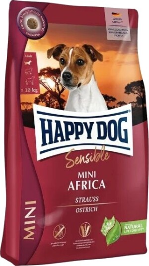 Happy Dog Sensitive Mini 4 kg Tørrfôr Uten Korn med Struts