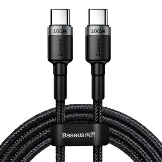 Baseus Cafule 100W USB-C Kabel 2m Grå/Svart