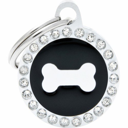 Myfamily Glam Strass ID-merke til Hund - Sort Myfamily Glam Strass ID-merke til Hund - Sort