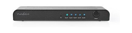 Nedis 5-Port HDMI Switch 4K 60Hz Antrasitt med Fjernkontroll