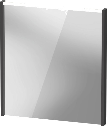 Duravit D Code speil med lys øverst 650 x 700 mm grafittmatt