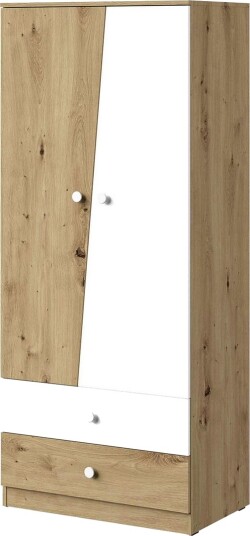 Nero Garderobe 80 cm - Natur/Hvit