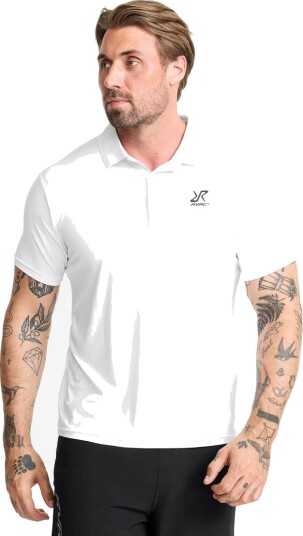 Revolutionrace Herre Overdeler T skjorter Stream Polo Shirt Herre White 3XL