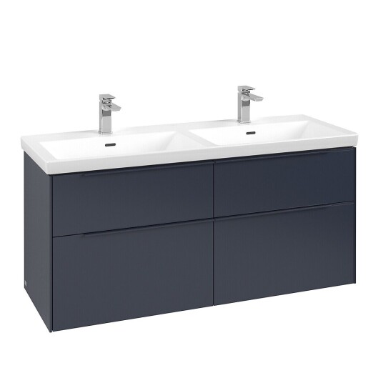 Villeroy & Boch Subway 3.0 Servantskap m/4 skuffer 1272x576x478 mm Blå Matt Villeroy & Boch Subway 3.0 Servantskap m/4 skuffer 1272x576x478 mm Blå Matt