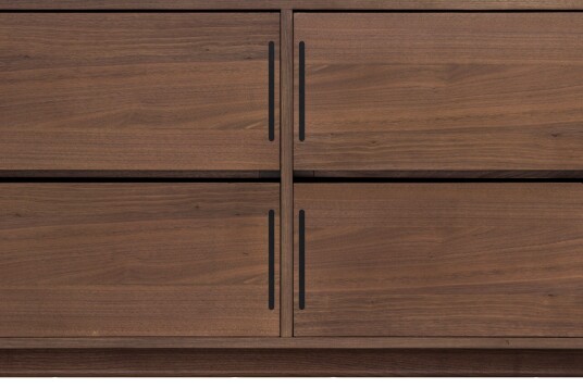 Jerup Kommode150x50 cm Massiv Valnøtt Brun