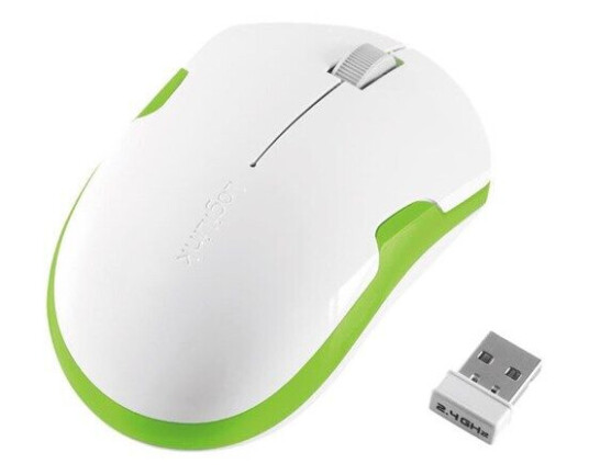 LogiLink Wireless optical mouse 2.4 GHz 1200 dpi white/green - Mus - Optisk - 3 knapper - Grønn