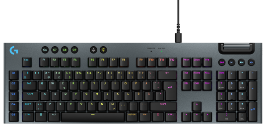 Logitech G915 X Kablet Gamingtastatur med RGB - Taktile Brytere - Nordisk - Svart