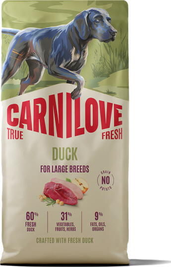 Carnilove True Fresh Duck Hundefôr for Store Raser 12 kg