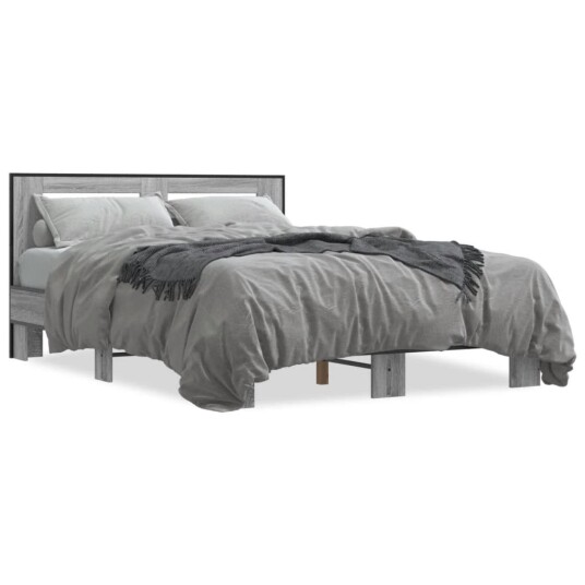  Sengeramme grå sonoma 140x200 cm konstruert tre og metall 8721102614019