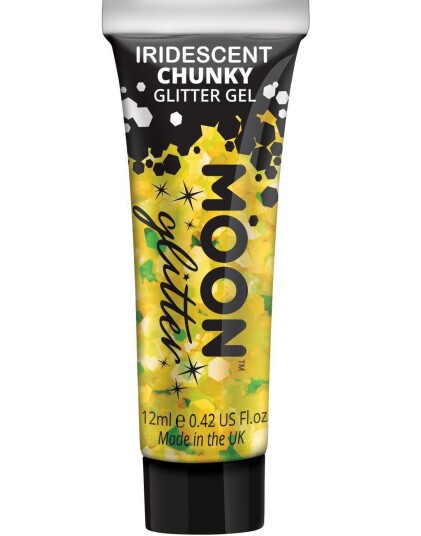 Gul Iriserende Chunky Glittergele
