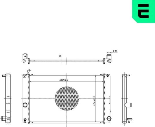 ERA 673308 Radiator, motorkjøling ERA 673308 Radiator, motorkjøling