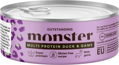 Monster Kattemat Voksen And & Spill 100 g Glutenfri Våtfôr