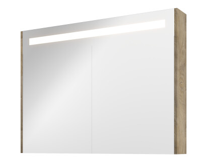 Sanibell Proline speilskab m/LED-belysning, 100x74cm, rå eik paneler Sanibell Proline speilskab m/LED-belysning, 100x74cm, rå eik paneler
