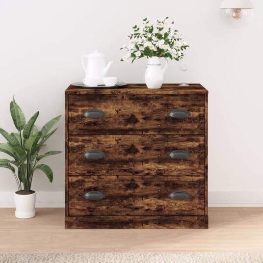  Skjenk røkt eik 70x35,5x67,5 cm konstruert tre