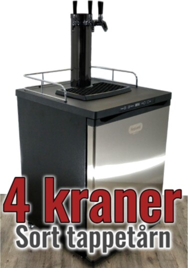 Series X Kegerator 4 kran - sort tårn Series X Kegerator 4 kran - sort tårn