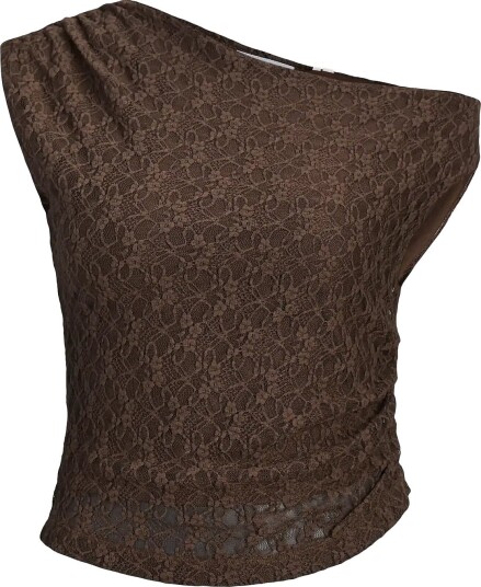 JJXX Kids Jxcleo Lace Sl Asym Top Jrs Grl - DEMITASSE - 140