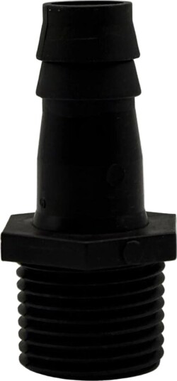 Kegland 13 mm(1/2")slangestuss til 1/2"BSP 10stk PP-plast med gjenger og slangestuss