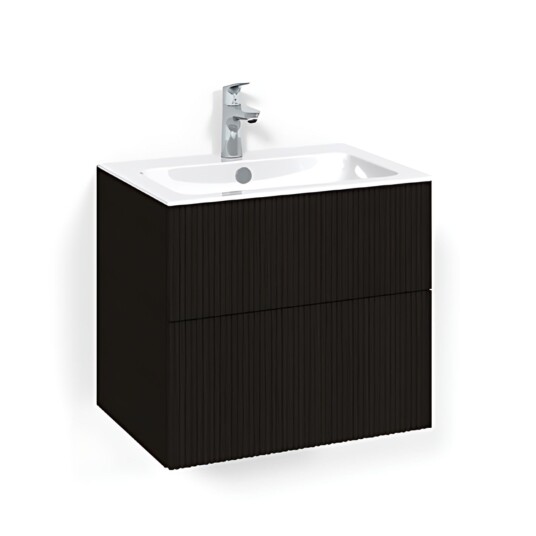 Macro Design Crown Line/push-open Servantskap 2 Skuff - med Light Servant Svart eik / 60cm 8