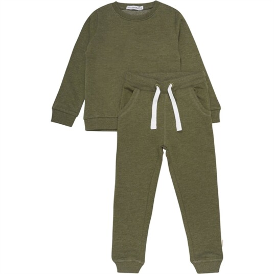 Minymo Dark Olive Sweat Sett 2-pakning NOOS 128