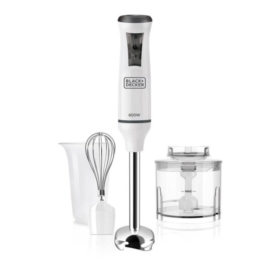 BLACK+DECKER Stavmikser Med Tilbehør 600W Hvit