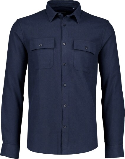Lindbergh Brushed Cotton Shirt L/S Navy S