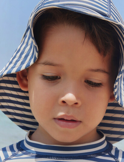 Wheat Uv Sun Hat Bora Navy 9 24M