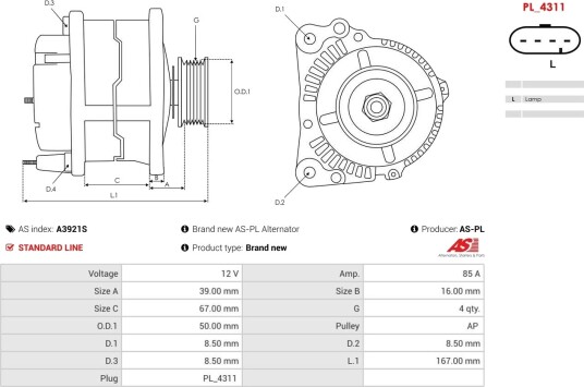 AS PL A3921S Dynamo