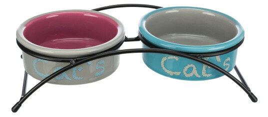 Trixie Eat On Feet Katteskåler Med Stativ 2 × 300Ml Ø 12 cm (Lysegrå/Lyserosa/Lyseblå) Trixie Eat On Feet Katteskåler Med Stativ 2 × 300Ml Ø 12 cm (Lysegrå/Lyserosa/Lyseblå)